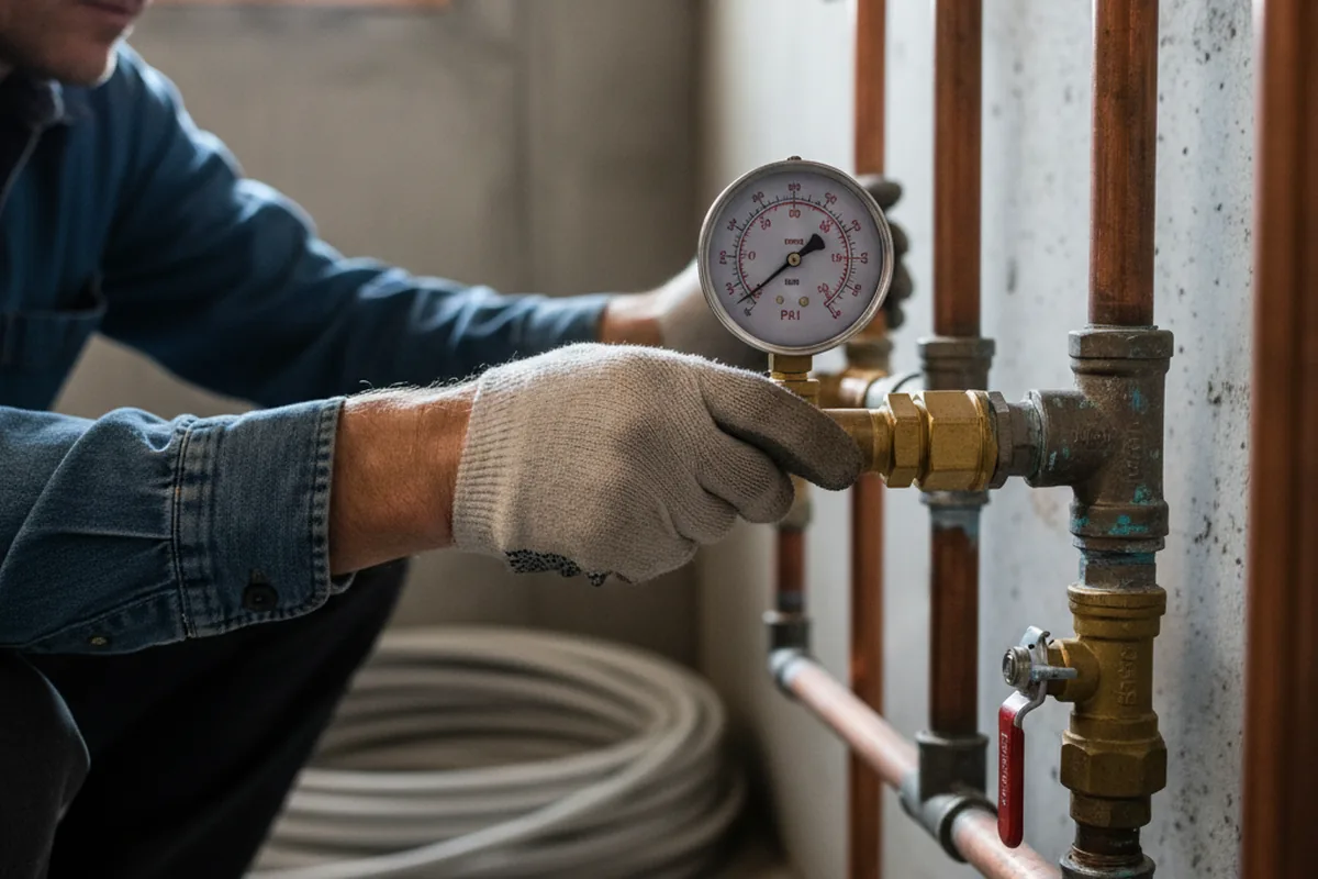Pressure testing a repaired line during Water Line Repair in Hoopa